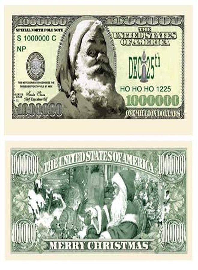 American Art Classics أوراق نقدية من فئة مليون دولار بتصميم سانتا كلوز من أمريكان آرت كلاسيكس - عبوة من 100 ورقة - تصميم عصري - هدية مثالية لعيد الميلاد - Image 1